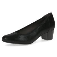 Caprice pumps mellan klack i svart skinn