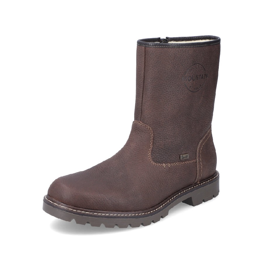 Bruna herrboots i skinn från Rieker