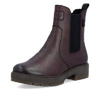 Rieker boots vinröd skinn extra bred