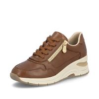 Rieker sneaker i brunt skinn med kilklack
