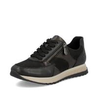Rieker sneaker i svart och brunt skinn