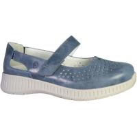 Suave dam ballerina ljusblå skinn extra bred